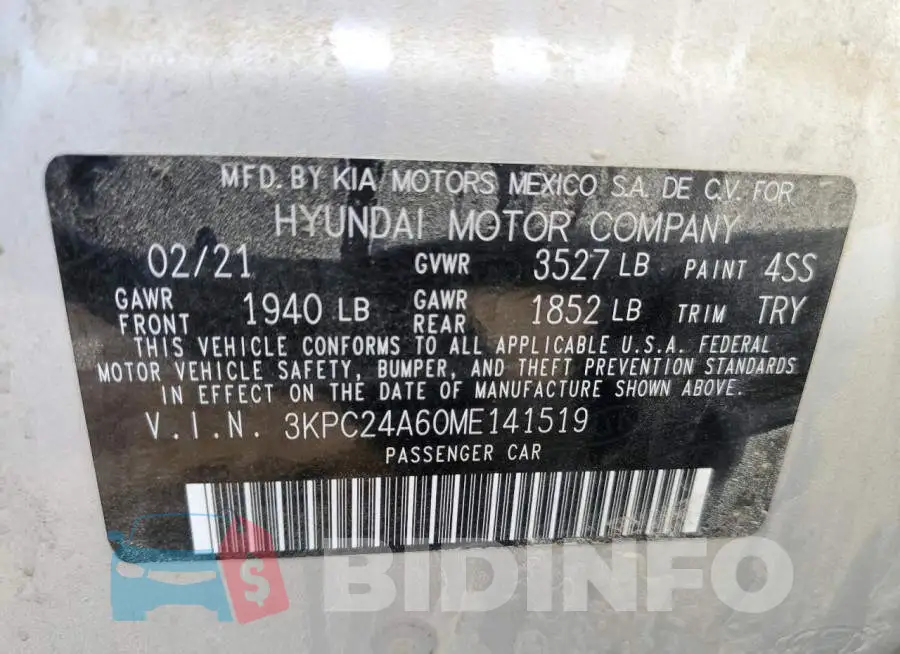 3KPC24A60ME141519 Photo# 10