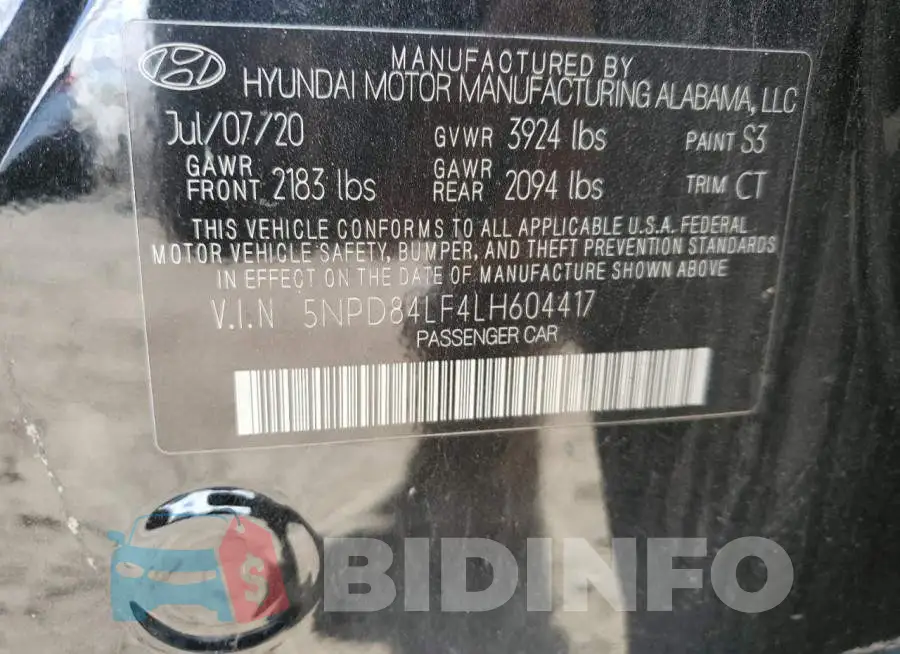 5NPD84LF4LH604417 Photo# 10