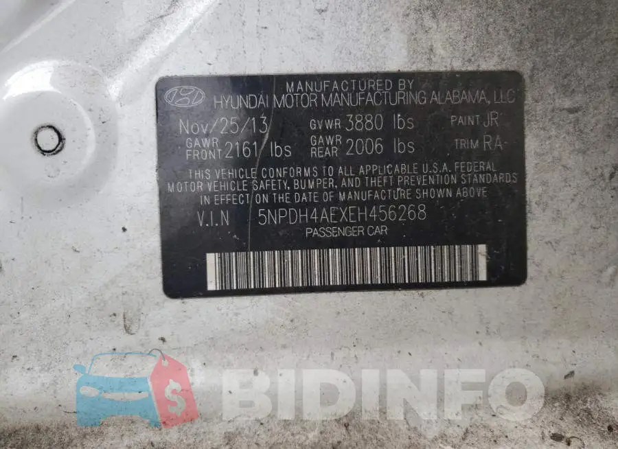 5NPDH4AEXEH456268 Photo# 10
