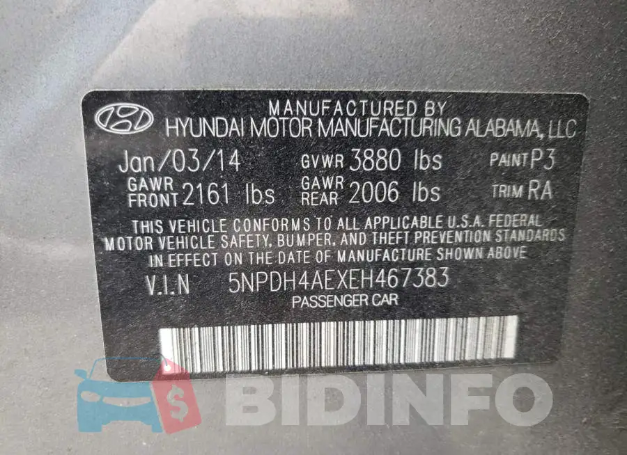 5NPDH4AEXEH467383 Photo# 10
