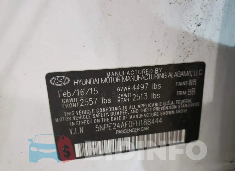 5NPE24AF0FH188444 Photo# 10