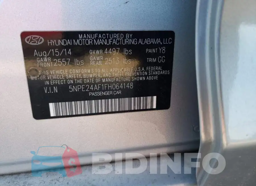 5NPE24AF1FH064148 Photo# 13