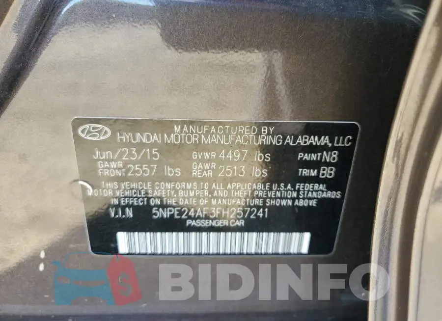 5NPE24AF3FH257241 Photo# 10