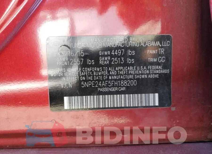 5NPE24AF5FH188200 Photo# 10