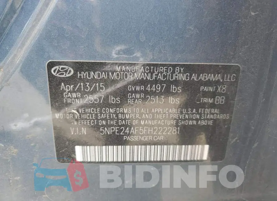 5NPE24AF5FH222281 Photo# 10