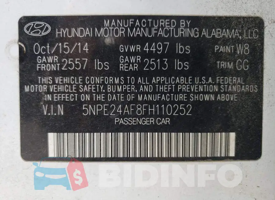5NPE24AF8FH110252 Photo# 10