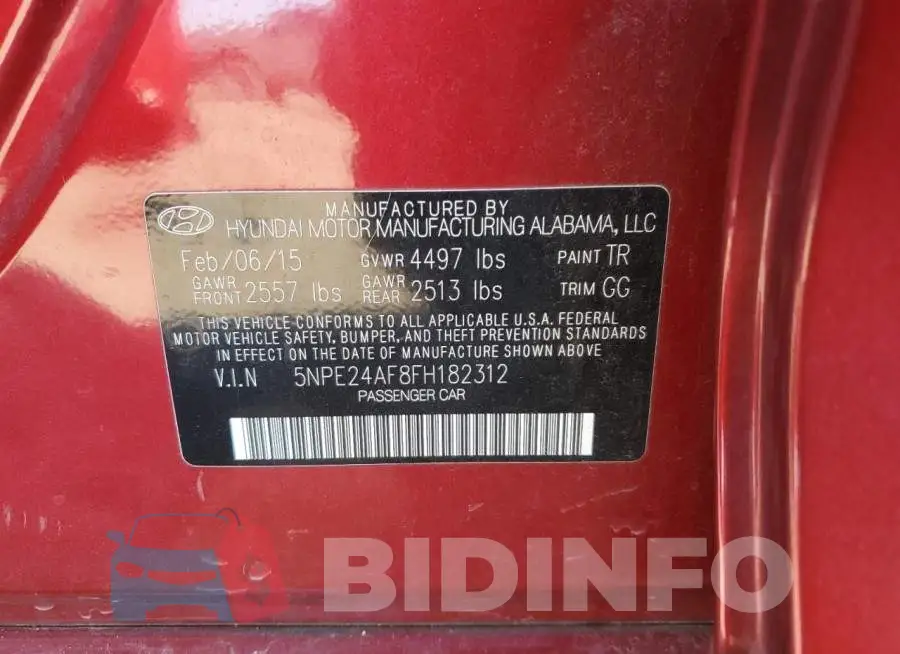 5NPE24AF8FH182312 Photo# 10