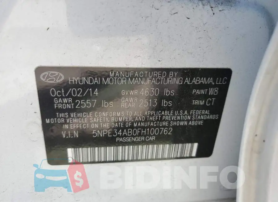 5NPE34AB0FH100762 Photo# 10