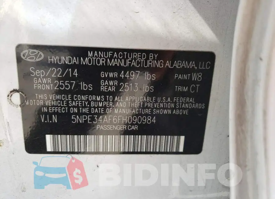 5NPE34AF6FH090984 Photo# 10