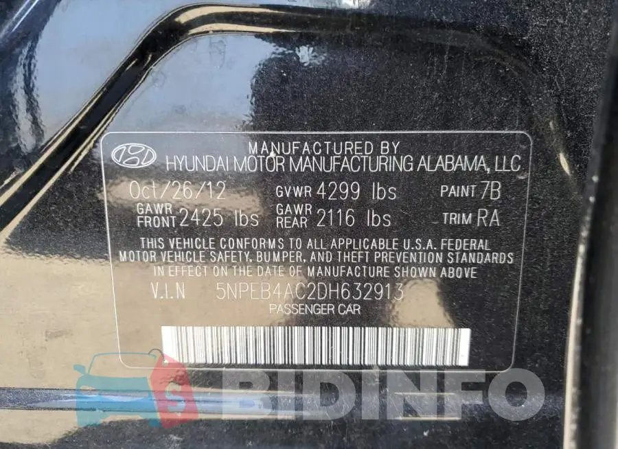 5NPEB4AC2DH632913 Photo# 12