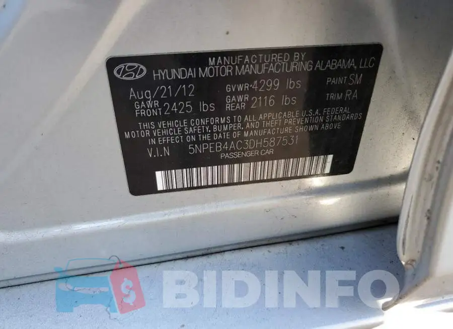 5NPEB4AC3DH587531 Photo# 10