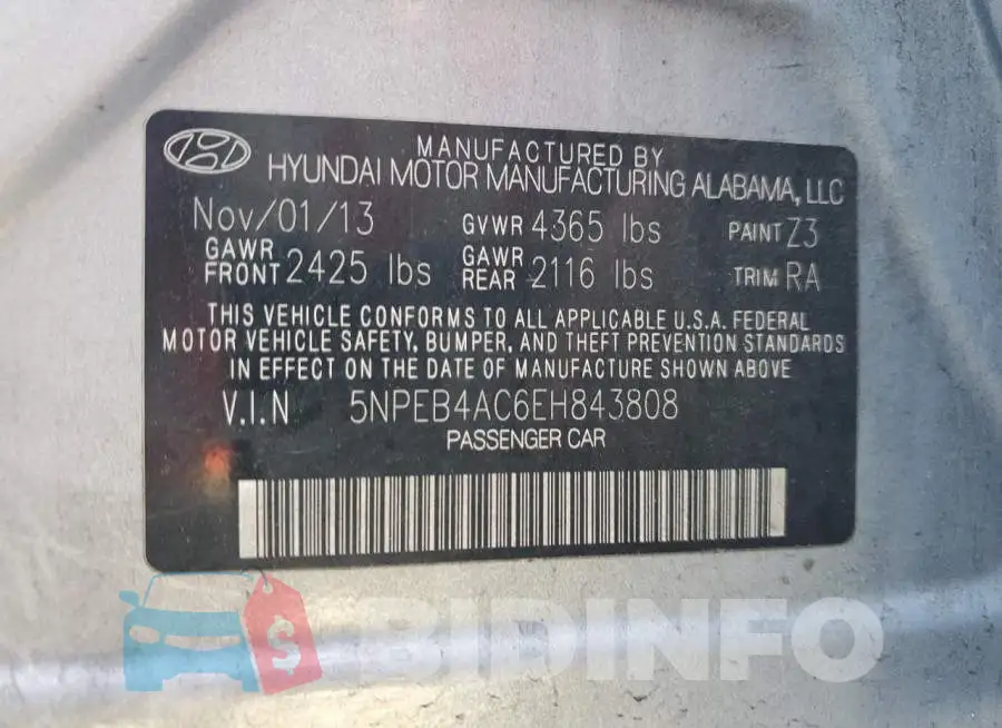 5NPEB4AC6EH843808 Photo# 12