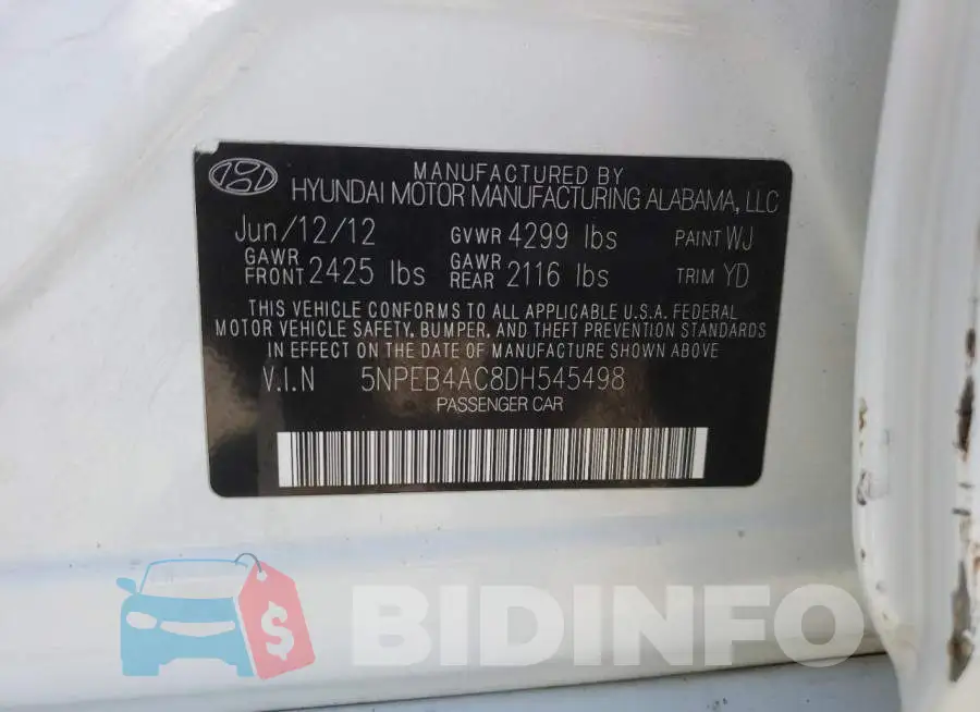 5NPEB4AC8DH545498 Photo# 10