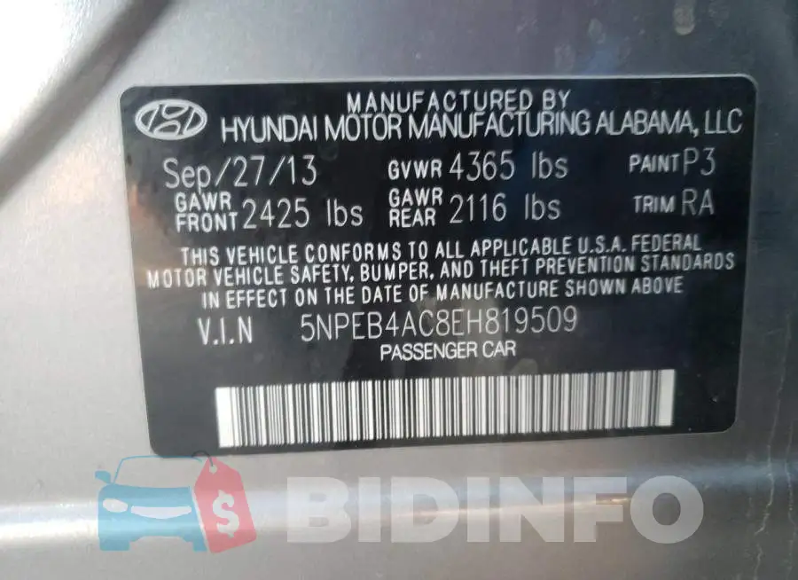 5NPEB4AC8EH819509 Photo# 12