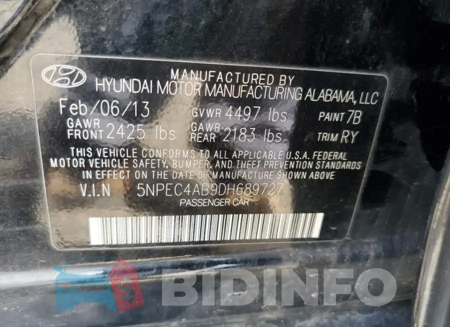 5NPEC4AB9DH689727 Photo# 10