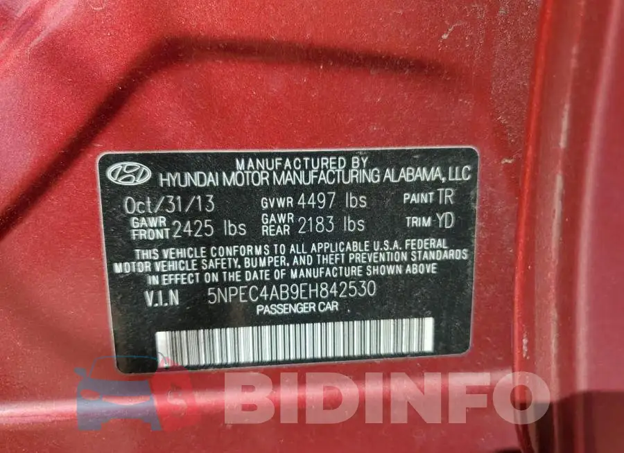 5NPEC4AB9EH842530 Photo# 10