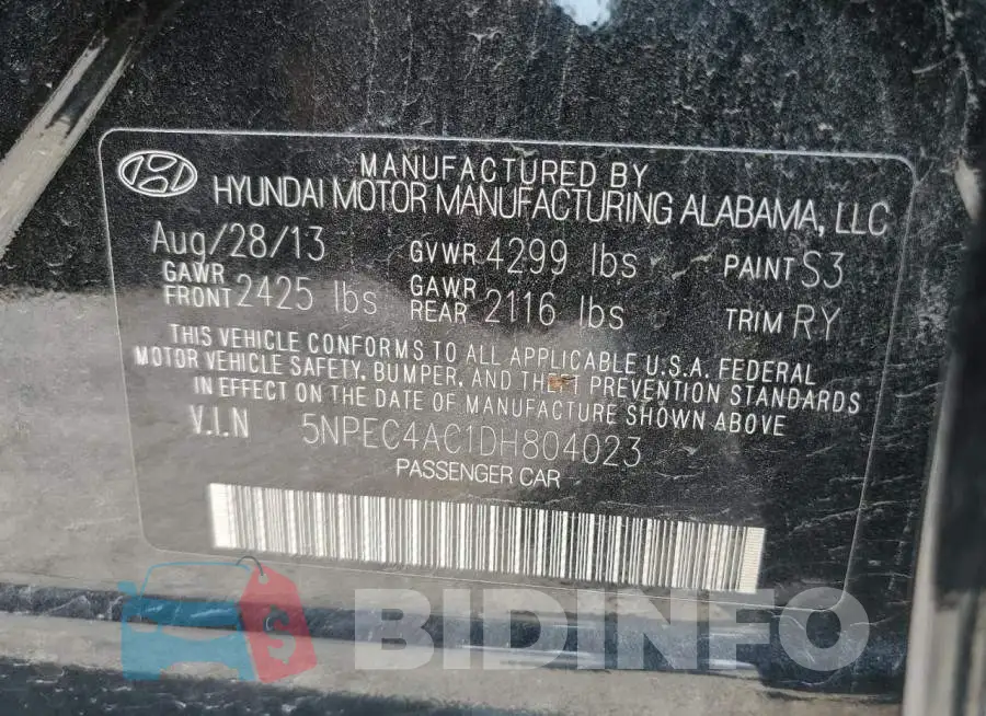 5NPEC4AC1DH804023 Photo# 10