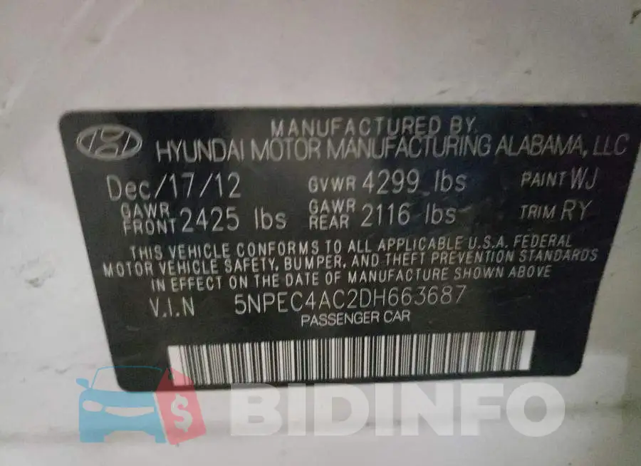 5NPEC4AC2DH663687 Photo# 12