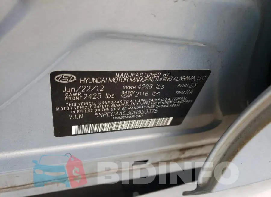 5NPEC4AC3DH553375 Photo# 10