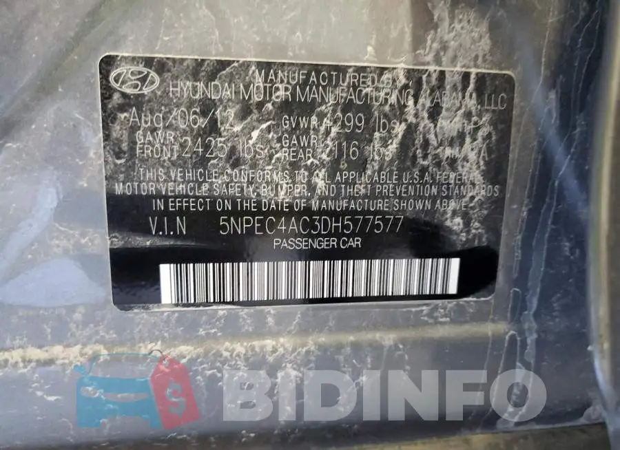5NPEC4AC3DH577577 Photo# 10