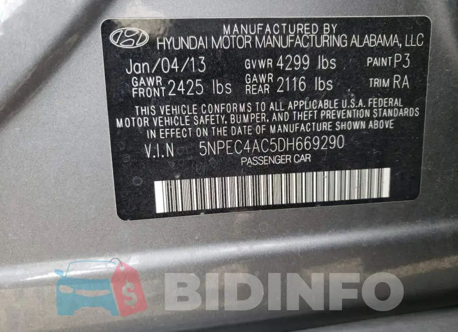 5NPEC4AC5DH669290 Photo# 10