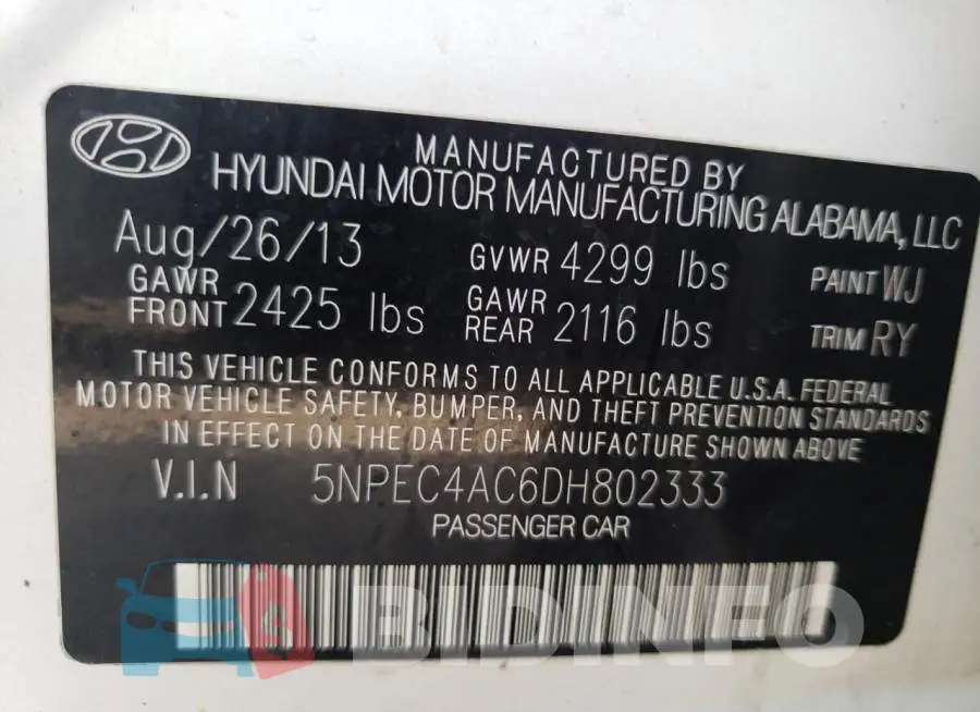5NPEC4AC6DH802333 Photo# 10