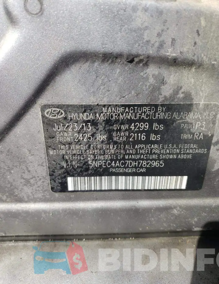 5NPEC4AC7DH782965 Photo# 10