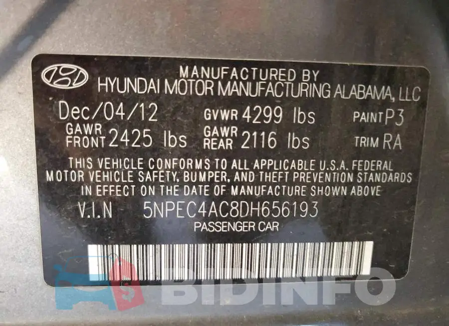 5NPEC4AC8DH656193 Photo# 10