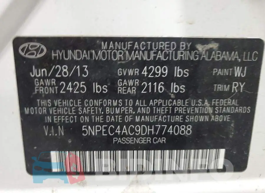 5NPEC4AC9DH774088 Photo# 10