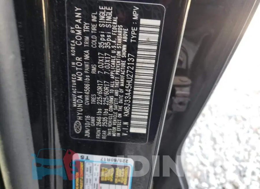 KM8J33A45HU272137 Photo# 10