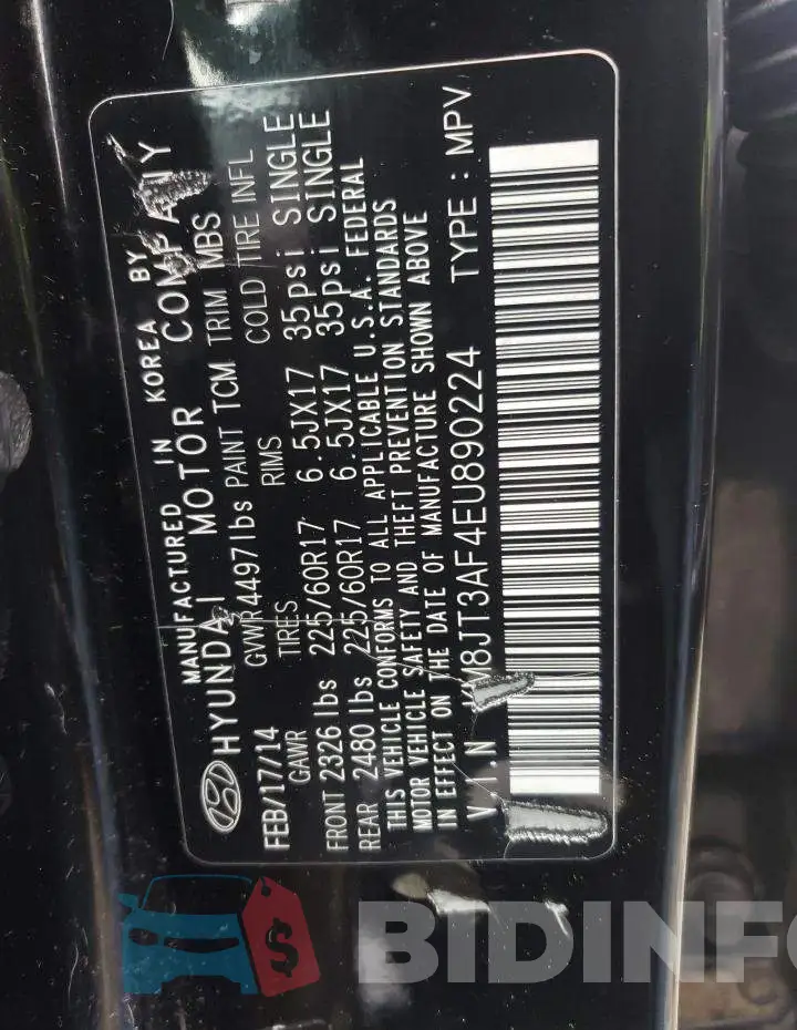 KM8JT3AF4EU890224 Photo# 10
