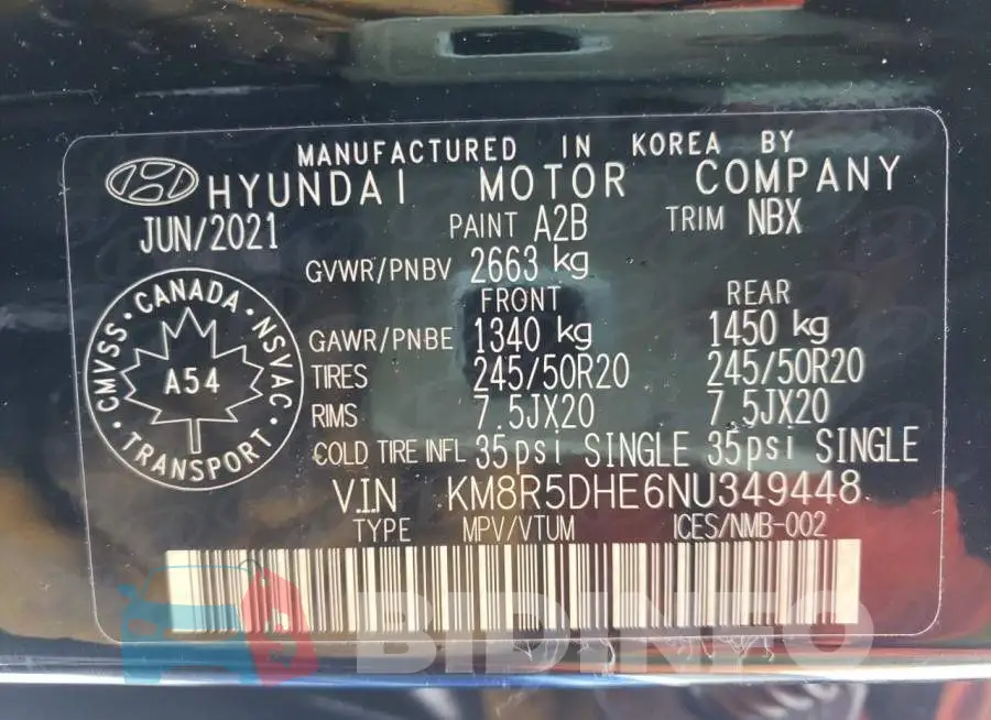 KM8R5DHE6NU349448 Photo# 10