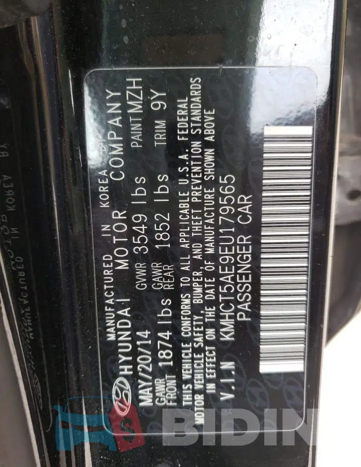 KMHCT5AE9EU179565 Photo# 10