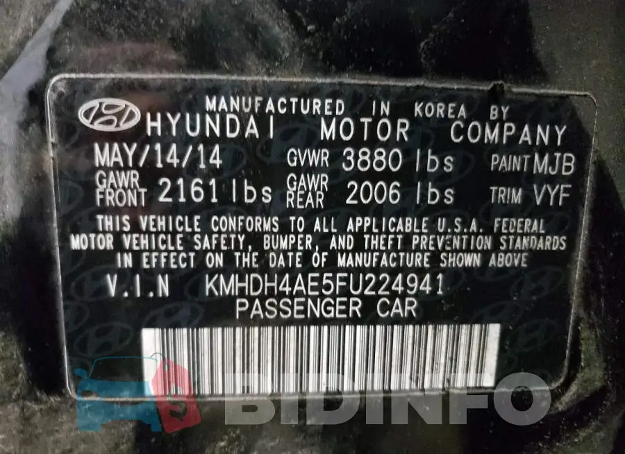KMHDH4AE5FU224941 Photo# 12