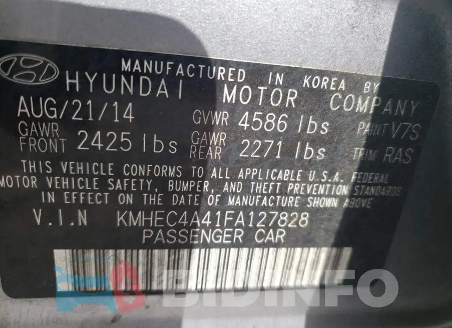 KMHEC4A41FA127828 Photo# 8