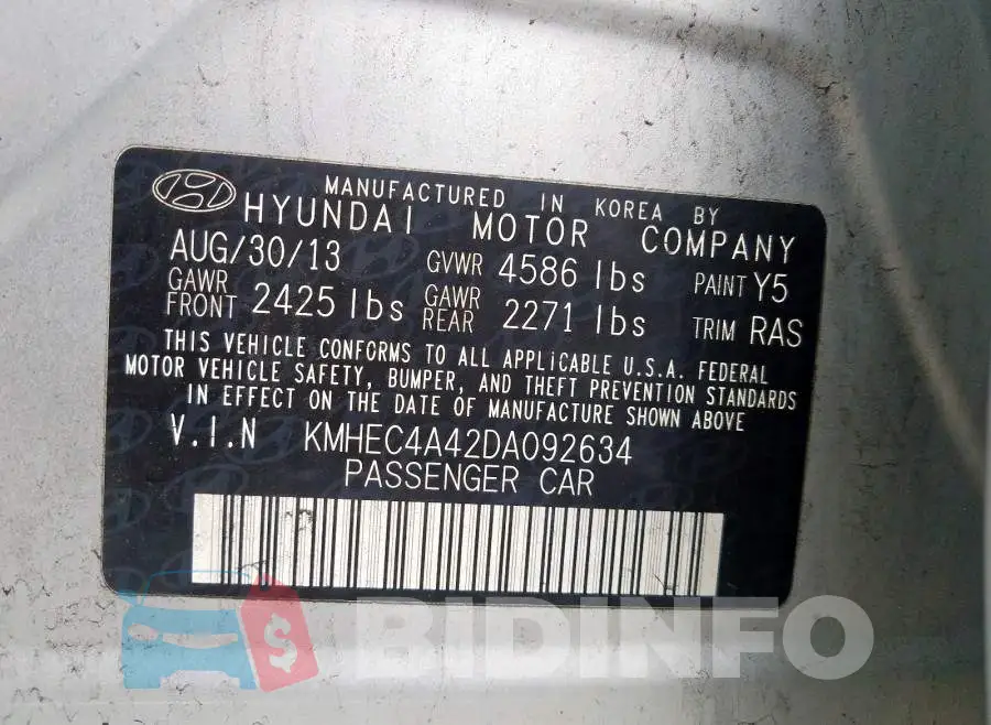KMHEC4A42DA092634 Photo# 10