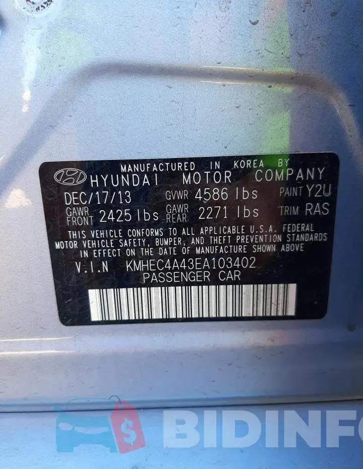 KMHEC4A43EA103402 Photo# 13