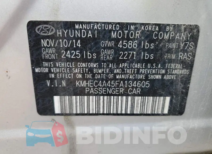 KMHEC4A45FA134605 Photo# 10