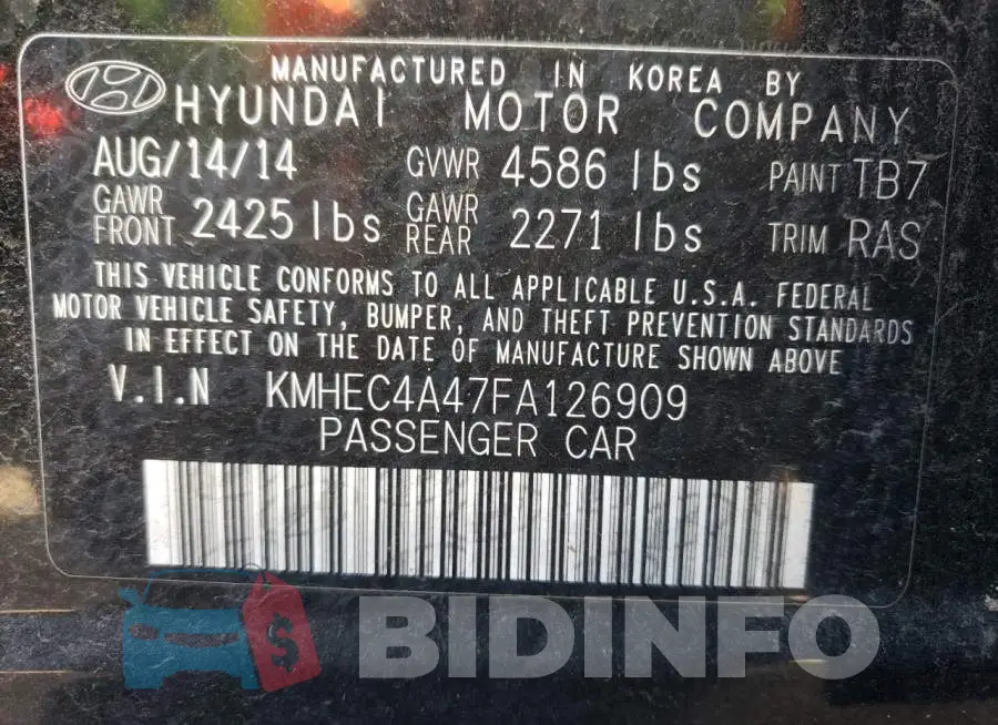 KMHEC4A47FA126909 Photo# 10