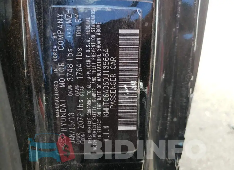 KMHTC6AD6DU135664 Photo# 10