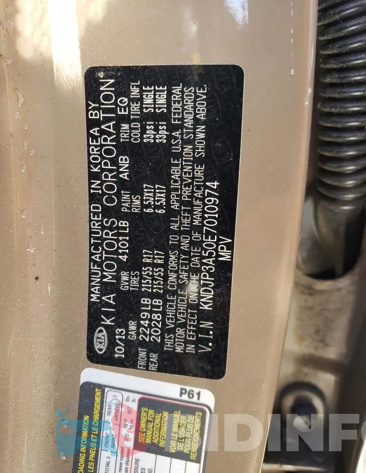 KNDJP3A50E7010974 Photo# 10