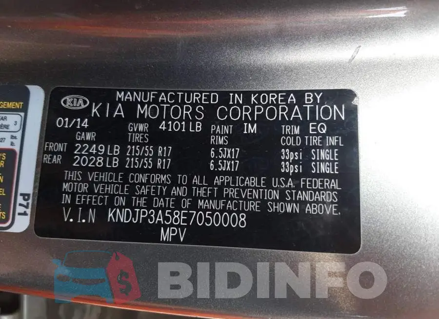 KNDJP3A58E7050008 Photo# 10