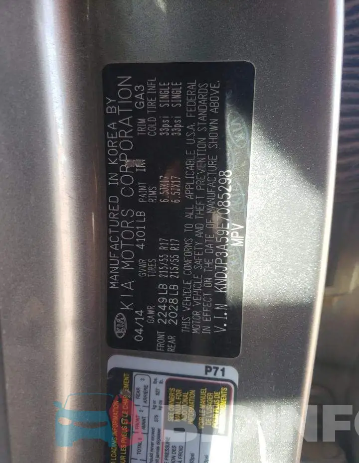 KNDJP3A59E7085298 Photo# 10