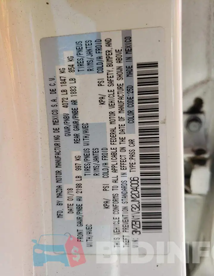 3MZBN1V32JM204006 Photo# 10