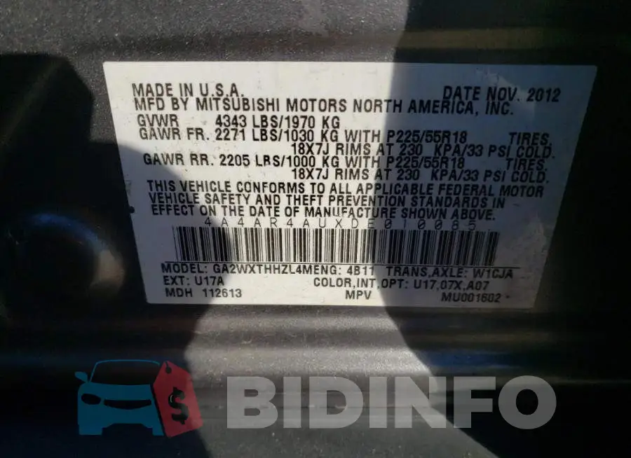 4A4AR4AUXDE010085 Photo# 10