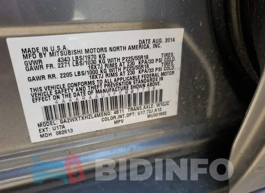4A4AR4AUXFE007738 Photo# 10