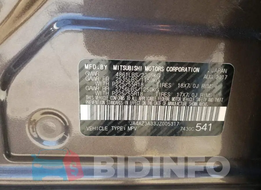 JA4AZ3A33JZ005317 Photo# 10
