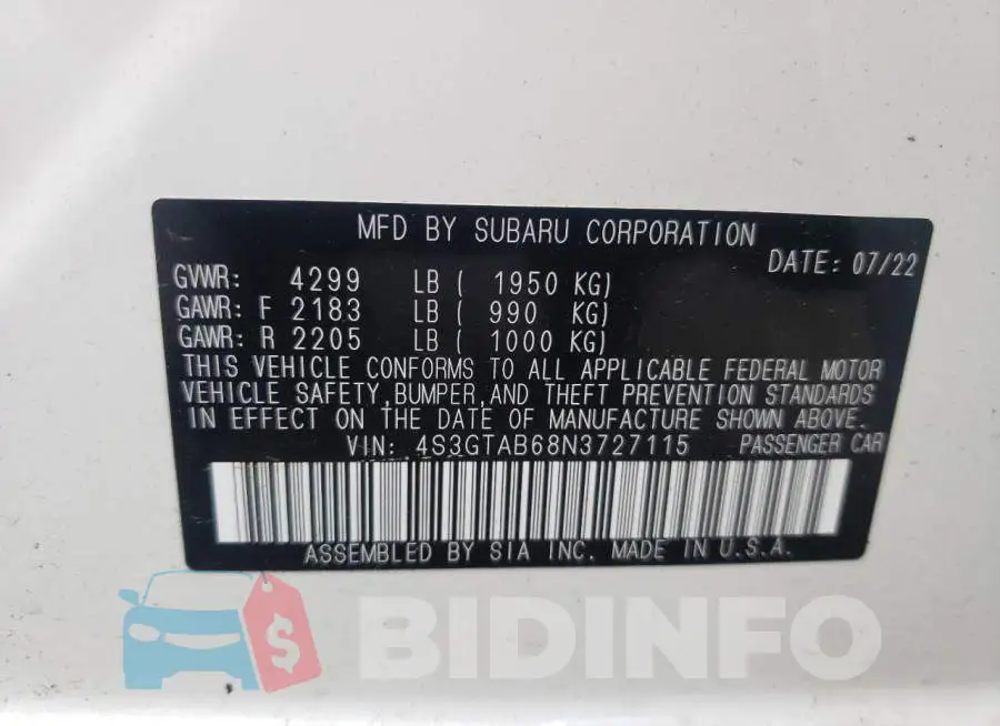 4S3GTAB68N3727115 Photo# 10