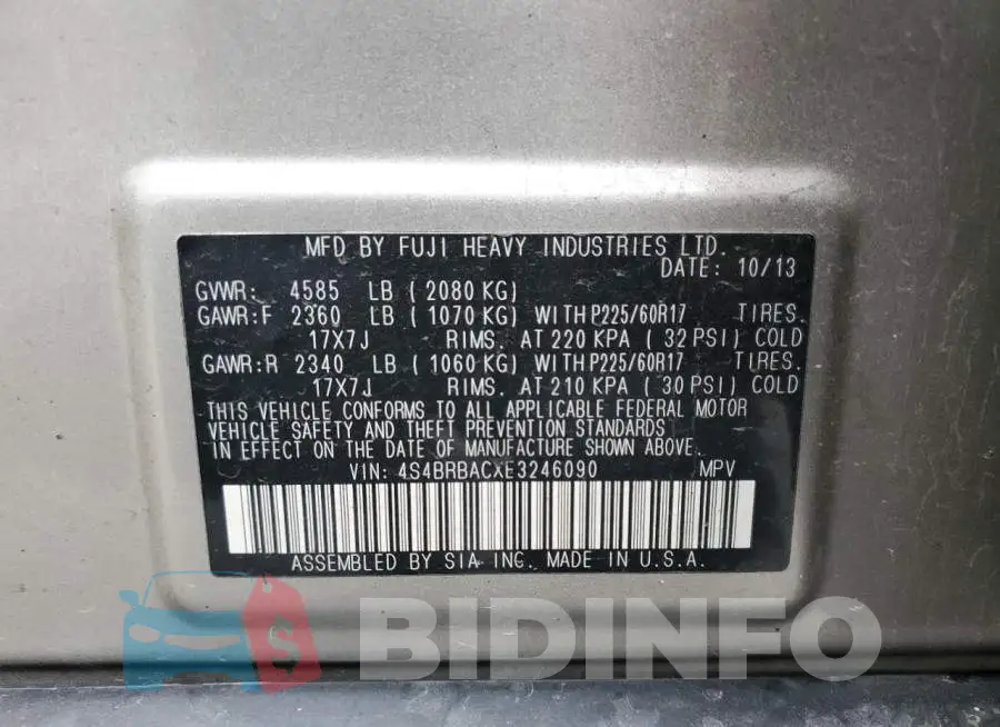 4S4BRBACXE3246090 Photo# 12