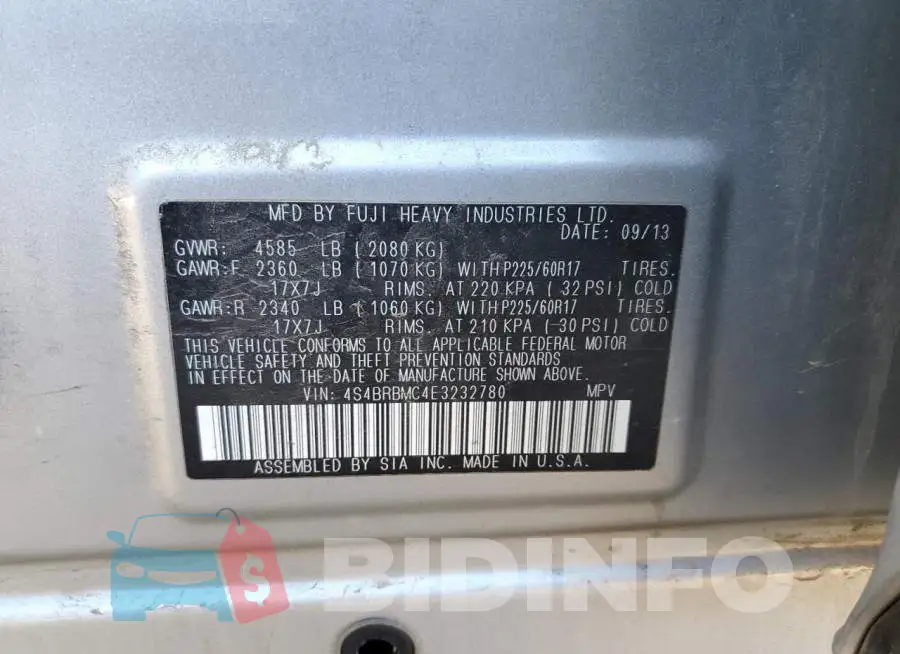 4S4BRBMC4E3232780 Photo# 10